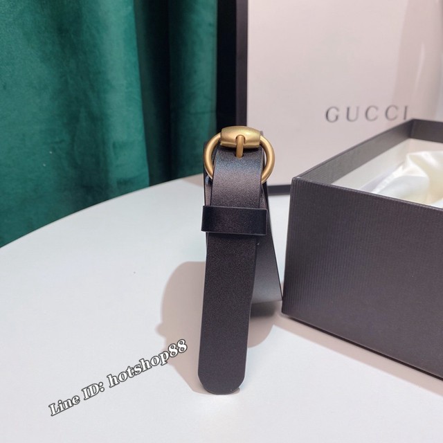 Gucci爆款女士皮帶 古奇雙G針扣簡約腰帶  jjp2477